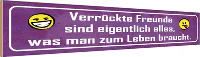 Produktbild von vianmo Holzschild 10x46 cm verrückte Freunde sind alles was Spruch Zitat