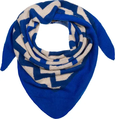 Produktbild von styleBREAKER Damen XXL Web Dreieck Schal mit buntem Zick-Zack Zacken Muster, Dreiecktuch, Winter Schal warm weich, Tuch 01020049