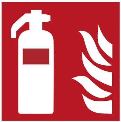 Productafbeelding van Metafranc waarschuwingsbord brandblusser, 150 x 150 mm, voorzien van nachtgloeiende markering