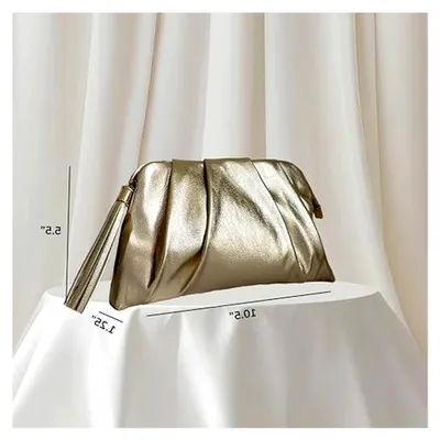 Produktbild von Damen Clutch aus Kunstleder, formell, für Hochzeit und Abschlussball, Cocktailtasche mit Quaste