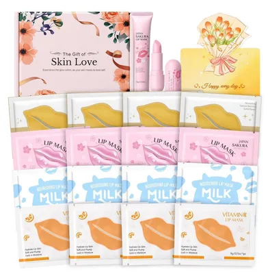 Produktbild von Feuchtigkeitsspendende Lippenmasken Set 18 Stück Lippenpflege für Tag & Nacht