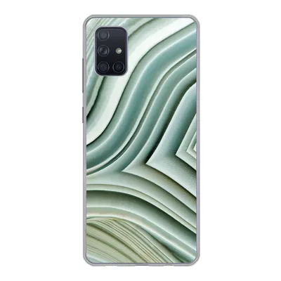 Produktbild von MuchoWow® Handyhülle Schutzhülle Hülle für Samsung Galaxy A71 Naturstein - Abstrakt - Grau Silikon Softcase Handy Hülle - Kartenbesitzer