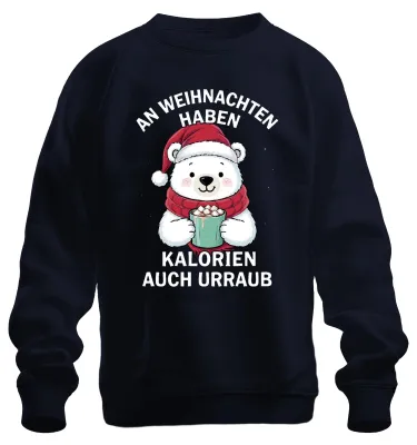 Zdjęcie produktu dla Calories Have Holiday Christmas Polar Bear Cocoa Sweet Gift Uni  Bluza rozpinana, granatowy, XL