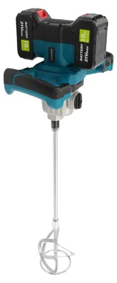 Zdjęcie produktu dla Mieszadło do betonu elektryczne ręczne - akumulatorowe mieszadło do farb i zapraw - 1200W, 21V - silnik bezszczotkowy - 2 przełożenia, 6 stopni - wtyczka EU