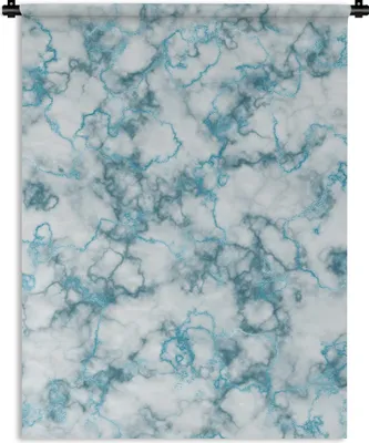 Produktbild von MuchoWow® Wandteppich Wandbehang Marmor - Blau - Muster 120x160 cm Tapisserie Dekoration Wandtuch - Wohnzimmer - Moderne