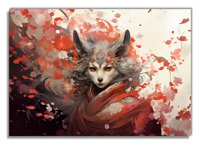 Produktbild von Wallario selbstklebendes Poster - Mystischer Fuchsgeist, Größe: 70 x 100 cm