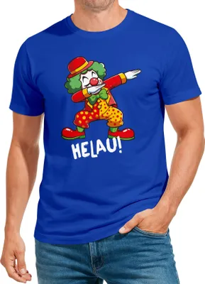 Produktbild von Herren T-Shirt Fasching Karneval Dabbing Clown Kostüm-Ersatz Last Minute Faschingskostüme Männer Funshirt Moonworks®