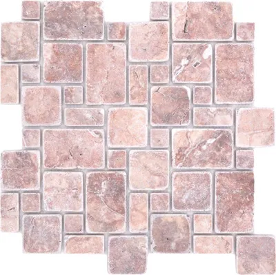Produktbild von Mosani MOS40-FP45, Mosaik, Marmor, Rot, Drinnen, Rechteck