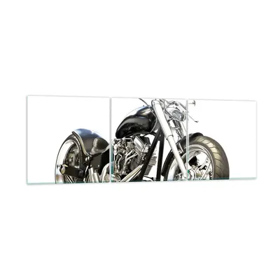 Produktbild von Bilder auf glas - Motorrad Motor Geschwindigkeit Chrom - 90x30cm - Glasbilder - Wandbilder - Kunstdruck - Wanddekoration aus Glas - Glas Bilder - Wandbild auf Glas - GCA90x30-2427