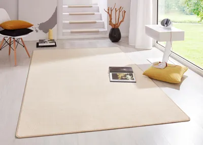 Teppich, einfarbig, beige, 100 x 150 cm, modern, Velours