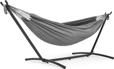 Produktbild von Mondeer Hängematte Hängematte mit Gestell Stabhängematte Hängeliege Outdoor Sonnenliege bis 200kg Grau