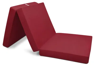 Image de Beautissu Matelas pliant Lit d'appoint Matelas pliant Campix, 60 x 190 cm, rouge foncé