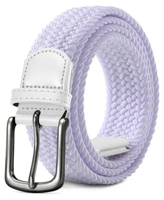 Immagine prodotto di Cinturino in tessuto intrecciato elastico, unisex, bianco, 3,5 cm x 110 cm