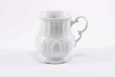 Zdjęcie produktu dla Kubek, 0,35 l, czeska porcelana, Sonata, biała koronka, Leander