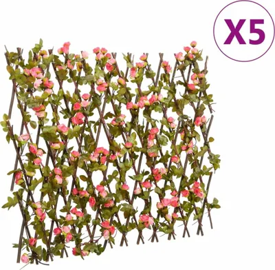 Produktbild von Rankgitter mit Künstlichem Efeu 5 Stk. Erweiterbar 180x60 cm 366579