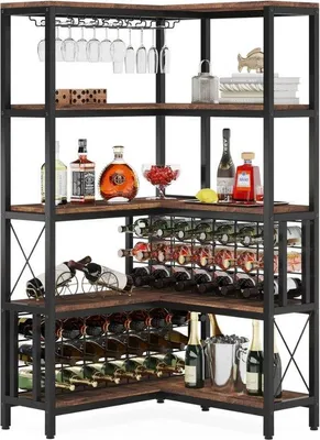 Obrázok produktu pre Stojací regál na víno 78 x 78 x 157 cm, kovový
