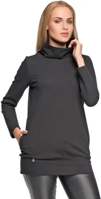 Immagine prodotto di Camicia lunga da donna con tasche; nero L/40