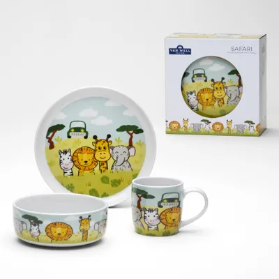 Produktbild von Van Well Kindergeschirr-Set Safari 3-teilig