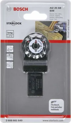 Immagine prodotto di Lama BIM per taglio a tuffo AIZ 20 AB, legno e metallo, 30 x 20 mm, confezione da 1 pz