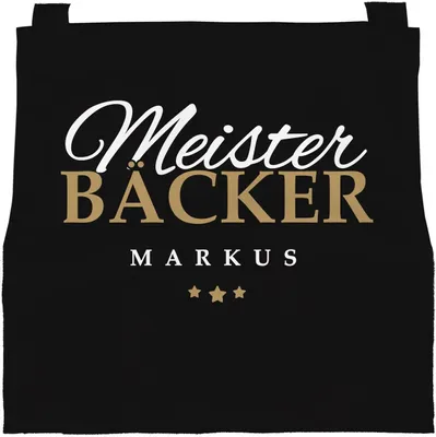 Produktbild von personalisierte Kinderschürze mit Namen Meisterbäcker Backschürze Kinder Jungen Mädchen SpecialMe Herren schwarz 3-6 Jahre