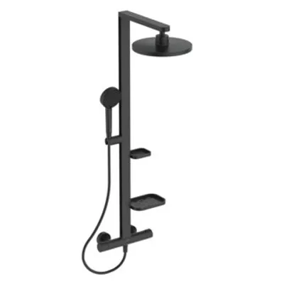 Immagine prodotto di Set doccia superiore Alu+, nero, diametro soffione: 26 cm