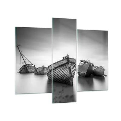 Produktbild von Bilder auf glas - 3 Teile - £ódŸ Wrack Schiff - 95x80cm - Glasbilder - Wandbilder - Bilder - zum Aufhängen bereit - Wanddekoration aus Glas - Glas Bilder - Wandbild auf Glas - GCB95x80-4999