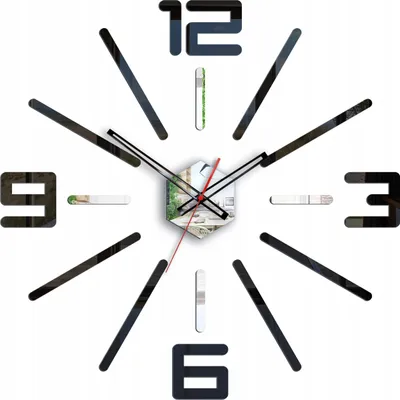 Produktbild von ModernClock, wanduhr groß, wanduhr schwarz&spiegel, Quarzuhr, Wanduhr DIY