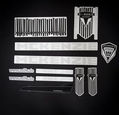 Produktbild von Fahrrad Rahmen Aufkleber Schriftzug Set Decal Bike silber Design