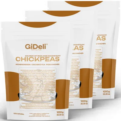 Produktbild von Kichererbsen Getrocknet 3kg Ungeröstet Protein Vegan Hummus Falafel GiDeli