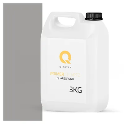 Produktbild von Quarzgrund für Silikonharz-Putz Platingrau F264 3 kg – Haftgrund für innen & außen, quarzhaltige Grundierung Q-COVER