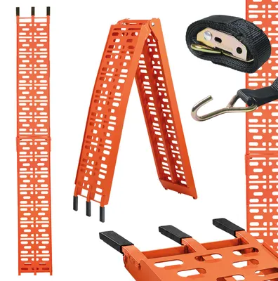 Produktbild von TRUTZHOLM 1x Auffahrrampe klappbar 228 cm Traglast 340 kg Alu Motorradrampe Verladerampe orange
