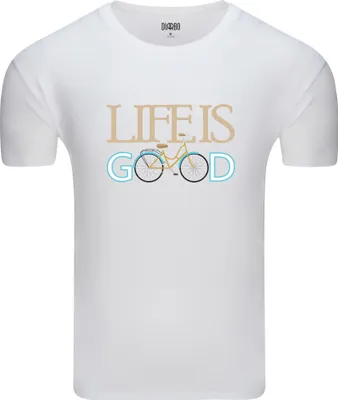 Produktbild von Diarbo Herren T-Shirt mit Aufdruck Fahrradliebhaber Fahrradtext Weiß Gr.M