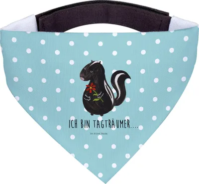 Produktbild von Mr. & Mrs. Panda Halstuch Stinktier Blume - Türkis Pastell - Geschenk, Wildtier, Dreams, Skunk, Tuch, Hunde, Hunde-Halstuch, Hundehalstuch, Träume, Raubtier, Hund