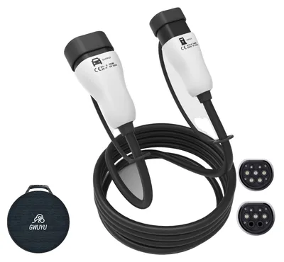 Imagen del producto de Cargador para vehículos eléctricos, resistente al agua, con múltiples opciones de carga, cable de tipo 2 de 22 kW, sin enchufe