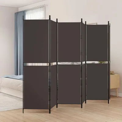 Obrázok produktu pre vidaXL 6-dielny paraván hnedý 300x180 cm látka - deliaca stena - deliaca stena