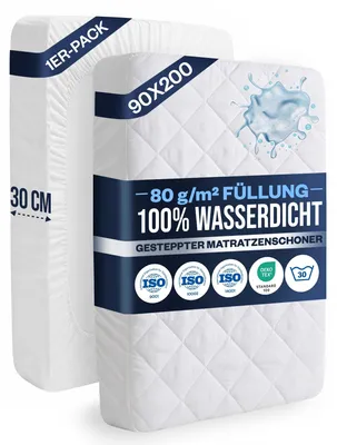 Immagine prodotto di Coprimaterasso 90 x 200 cm - Impermeabile e traspirante - Bianco