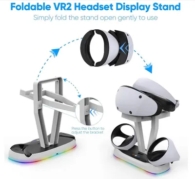 Produktbild von PS VR2 Lade-Station mit LED – Magnetische Halterung für Headset & Sense-Controller