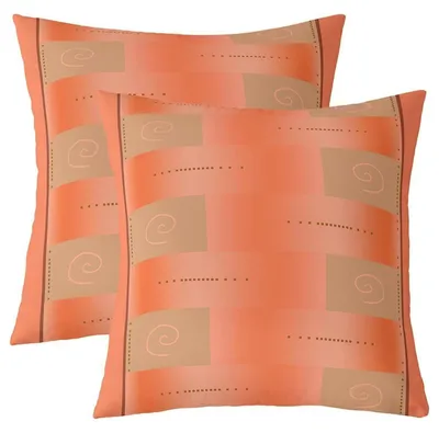 Immagine prodotto di Coperte per cuscini geometriche, colore arancione, 45x45 cm, set da 2, in poliestere