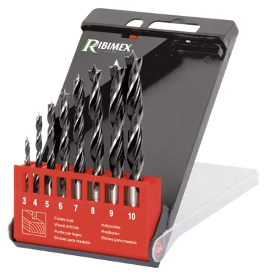 Obrázek produktu pro Sada vrtáků pro dřevo, průměry: 3,4, 5, 6, 7, 8, 9, 10 mm