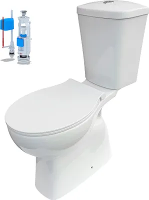 Produktbild von Barrierefrei Behindertengerecht WC Abgang Boden Komplettset + Deckel/Spülkasten