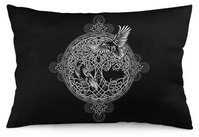 Obrázek produktu pro Pohovka, potah, vintage, vikingský zajíc, skandinávské runy, 50x75 cm, polyester, vícebarevný, 1 kus