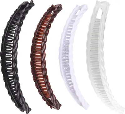Produktbild von 4 Teile/satz Bananen Haar Clip Große Vintage Rutschfeste Dünne Feine Dicke Haar Klaue Clip Frauen Haar Drahtkämme Pferdeschwanz Halter haar Zubehör
