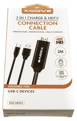 Immagine prodotto di cavo di ricarica e connessione HDTV 2-in-1 USB-C 4K/HD 2m