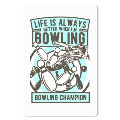 Produktbild von MuchoWow® Mauspad Mousepad Bowling - Blau - Vintage 18x27 cm - Mousepads - Maus Mat - Pad - Mausunterlage