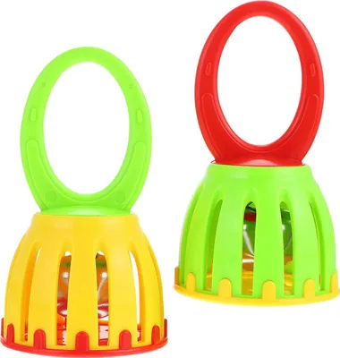 Produktbild von kinder schlitten glocke handrassel, baby spielzeug 2er set, leuchtende klingel, musikalische frühförderung für babys