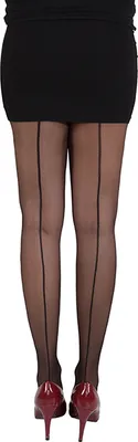 Produktbild von Strumpfhose schwarz mit Naht Größe 42-48