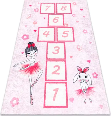 Produktbild von JUNIOR 51828.802 Himmel und Hölle, Ballerina für Kinder Anti-Rutsch - rosa Rosa 140x190 cm