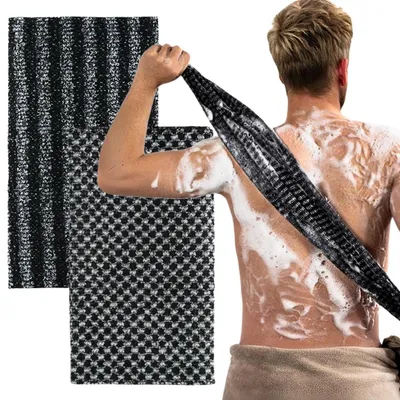 Immagine prodotto di Guanti esfolianti, 2 pezzi, neri, a doppio strato, extra lunghi, per uomo e donna