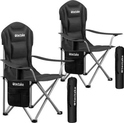 Produktbild von tectake® Gepolsterter Campingstuhl MTX 88,5 x 55 x 103 cm, Belastbarkeit 120 kg