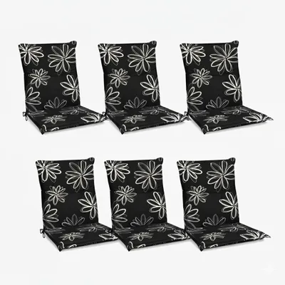 Produktbild von Beautissu Flores Niedriglehner 6er 100x50 cm schwarz mit Blumen
